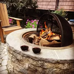 KK Ranch Stone & Gravel Firepit